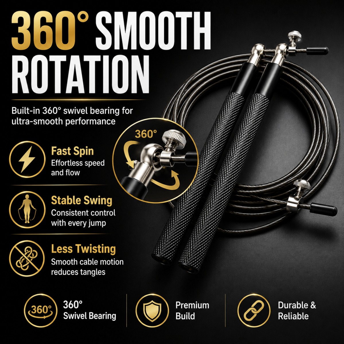 Jump Rope Speed Bearing - 360 Derece Döner Bilyalı Hızlı Atlama
